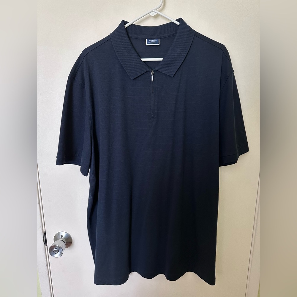 Charles Tyrwhitt Navy 1/4 Zip Polo - 2XL